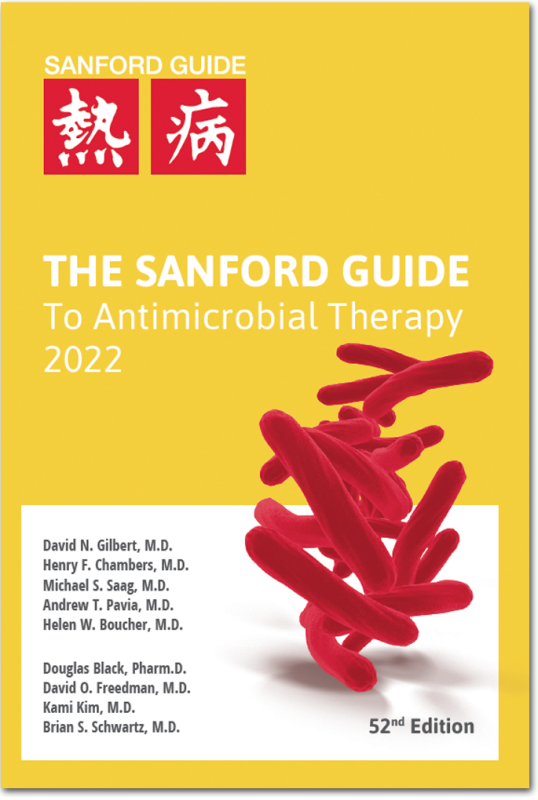 9781944272197 Sanford Guide To Antimicrobial Therapy 2022 (Pocket-Sized)