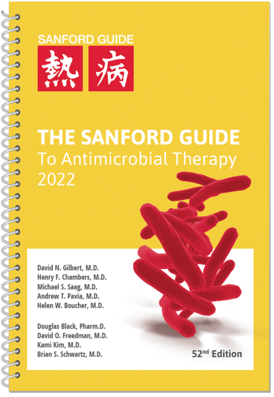 9781944272203 Sanford Guide To Antimicrobial Therapy 2022 (Spiral Bound