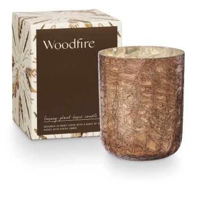 Illume Boxed Crackle Glass Woodfire