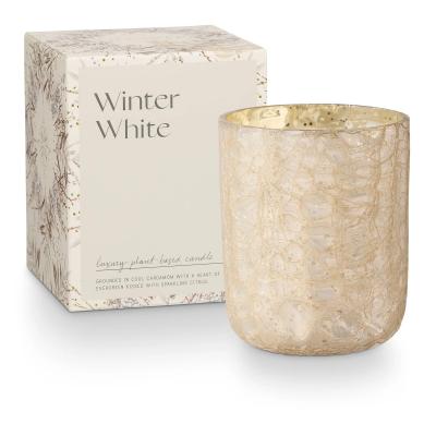 Illume Boxed Crackle Glass Winter White